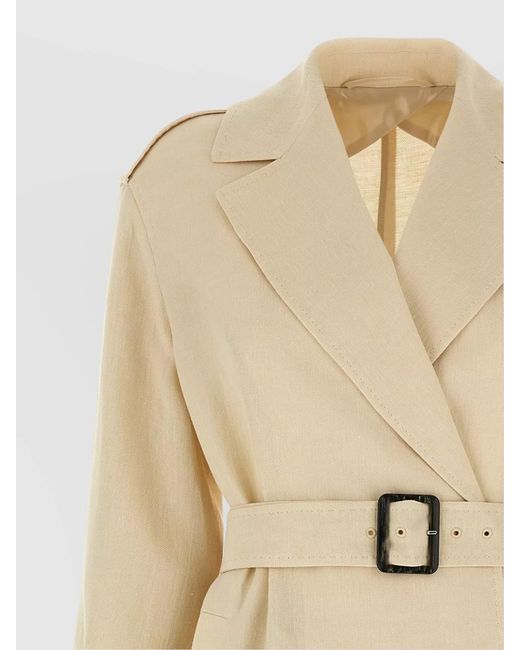 Max Mara Natural Linen Trench Coat