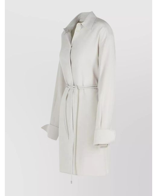 Sportmax White Silk Knee-Length Dress