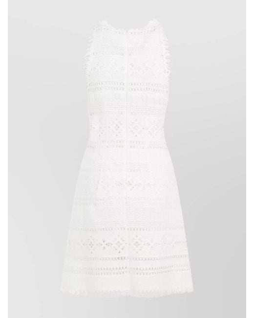 Ermanno Scervino White Polyester Sleeveless Mini Dress