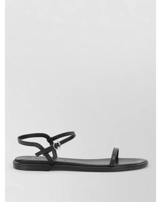 Aeyde Metallic Nettie Sandals Flat Sole Ankle Strap