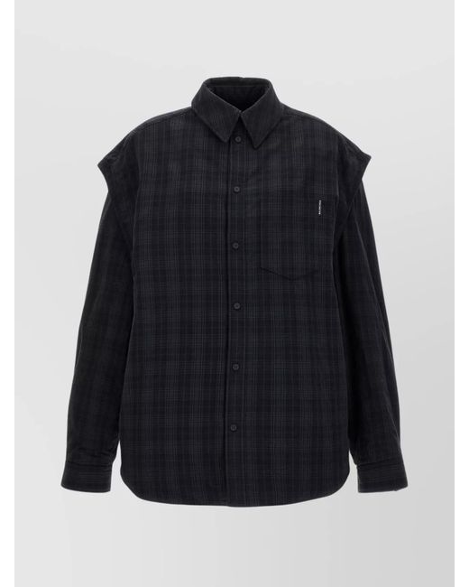 Balenciaga Blue Shirt Collared Neck Sleeveless