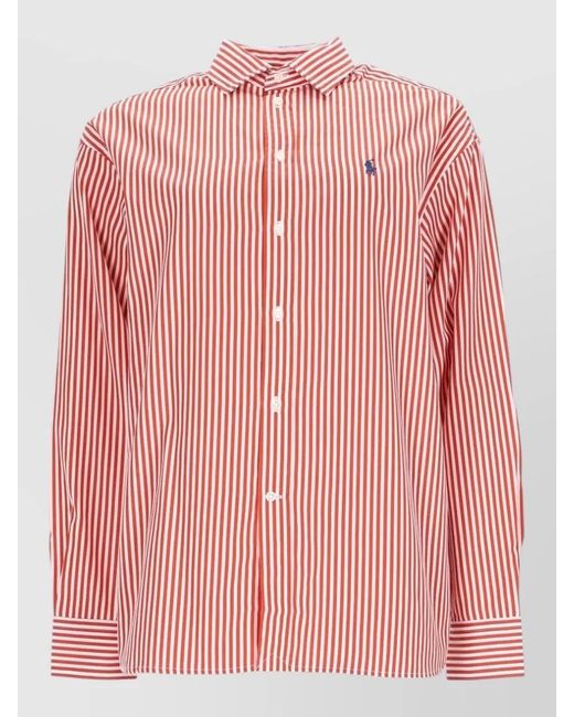 Polo Ralph Lauren Pink Striped Long Sleeve Tailored Shirt Regular Fit