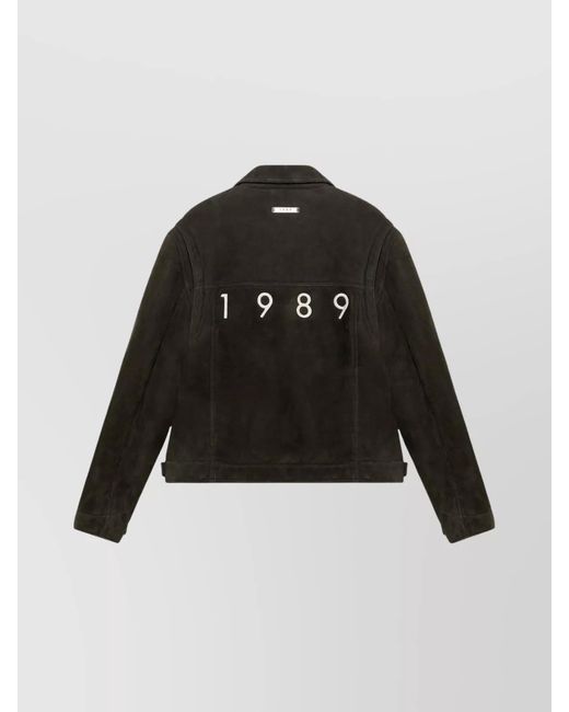 1989 STUDIO Black Shearling Jacket for men