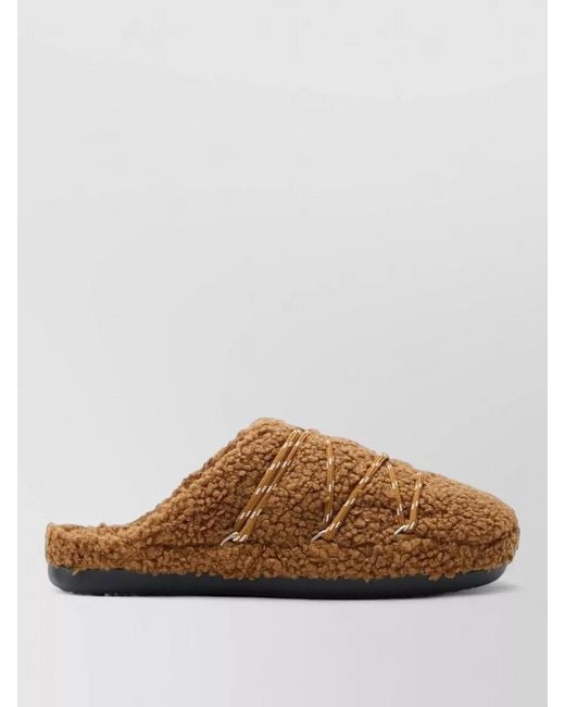 Moon Boot Brown Shearling Teddy Slippers