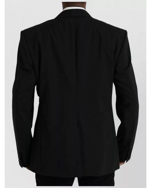 Dolce & Gabbana Black Silk Blend Single Breasted Suit Jacket for men