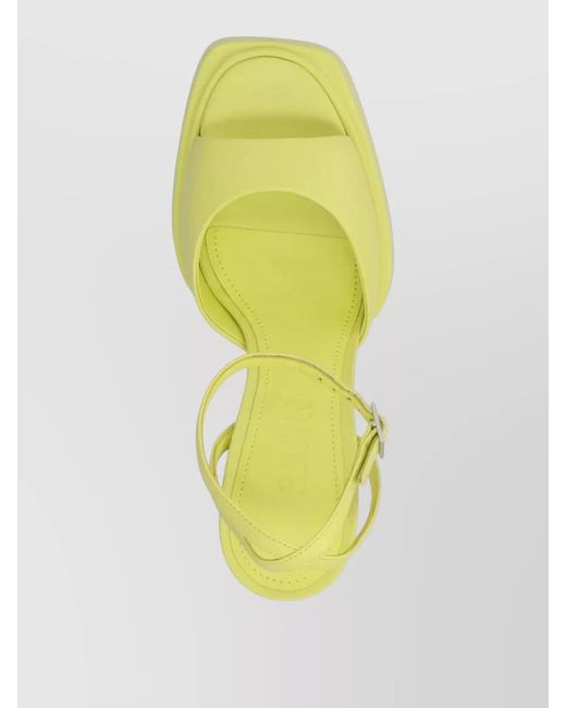 3Juin Yellow Beth Sandals Block Heel Open Toe