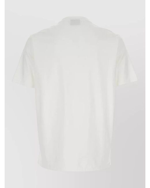 Emporio Armani White Cotton Logo T-Shirt for men