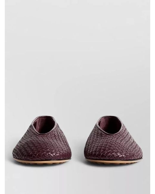 Bottega Veneta Brown Braided Leather Loafers Almond Toe Trim