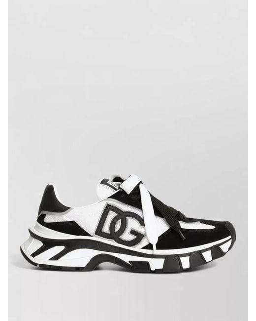 Dolce & Gabbana Metallic Leather And Mesh Low Top Sneakers for men