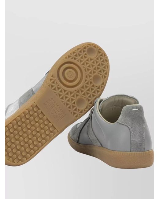 Maison Margiela Gray Replica Lace Up Low Top Sneakers