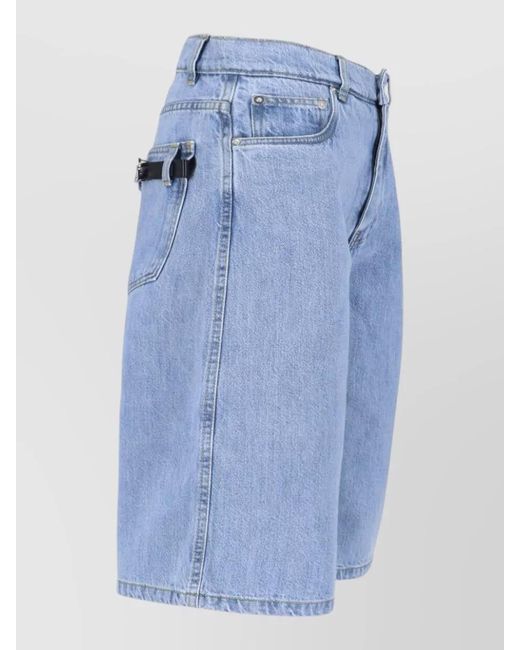 Coperni Blue Straight Shorts Belt Loops Back Pockets