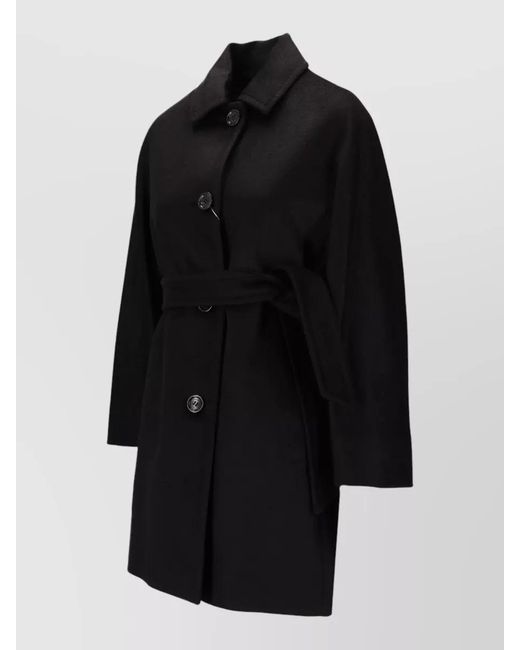 Max Mara Black Camel Hair Single Breasted Coat