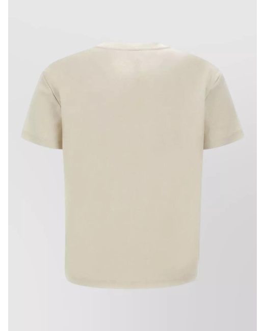Max Mara Natural Short Sleeve Cotton T Shirt Crew Neck