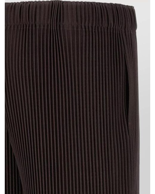 Homme Plissé Issey Miyake Black Transformable Bermuda Shorts Knee Length Pleated for men