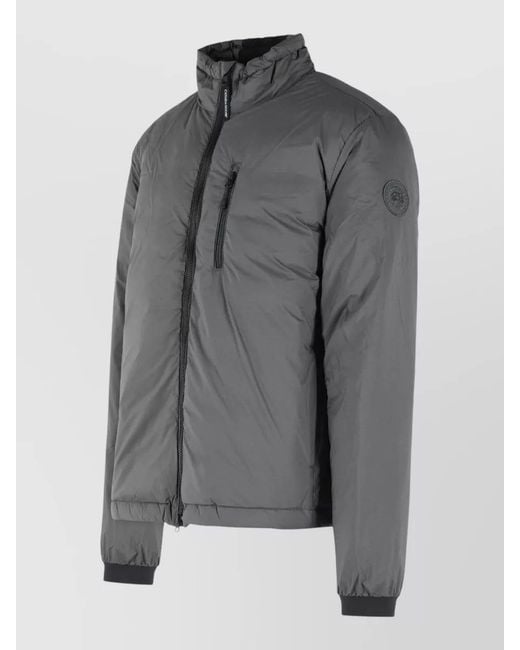 Canada Goose Gray Lodge Polyamide Down Jacket Stand Collar for men