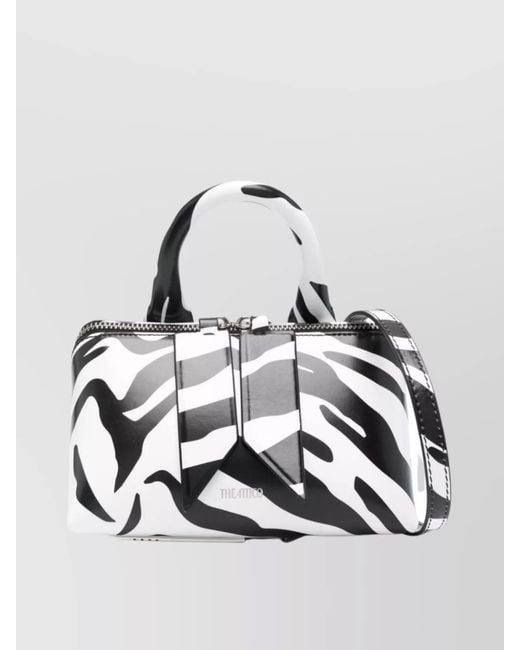 The Attico Metallic Friday Mini Zebra Leather Handbag