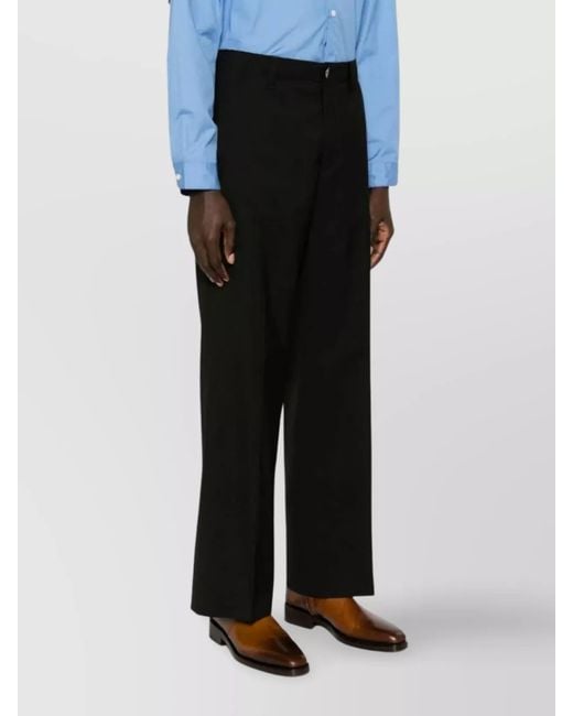 Marni Black Virgin Wool Straight-Leg Trousers for men