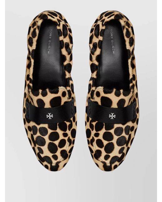 Tory Burch White Printed Calf Hair Loafers