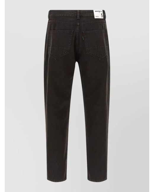 Department 5 Black Musso Jeans Straight Cut Belt Loops Five Pockets for men