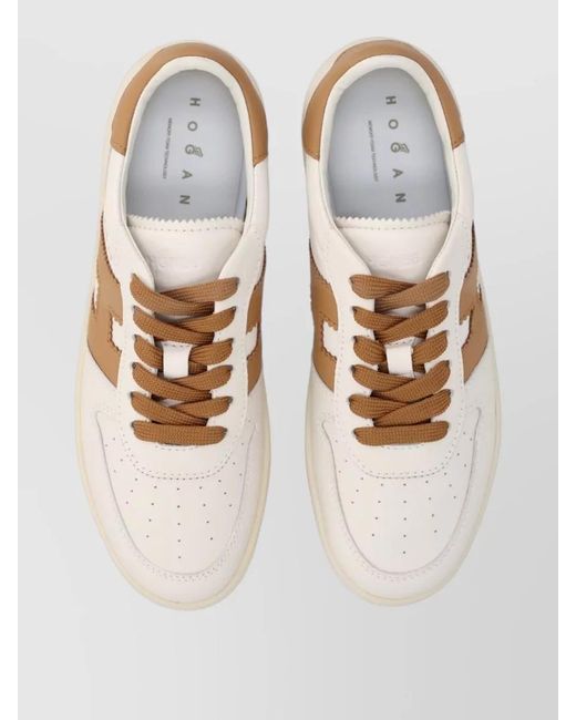 Hogan Natural Leather Low-Top Sneakers
