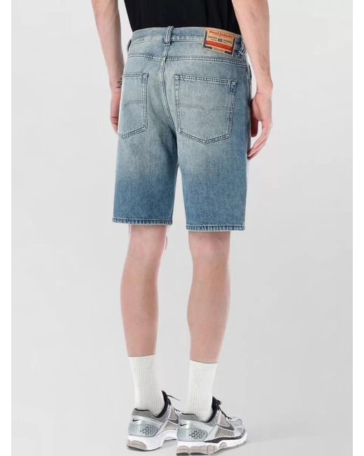DIESEL Blue Denim Regular-Fit Knee-Length Shorts for men