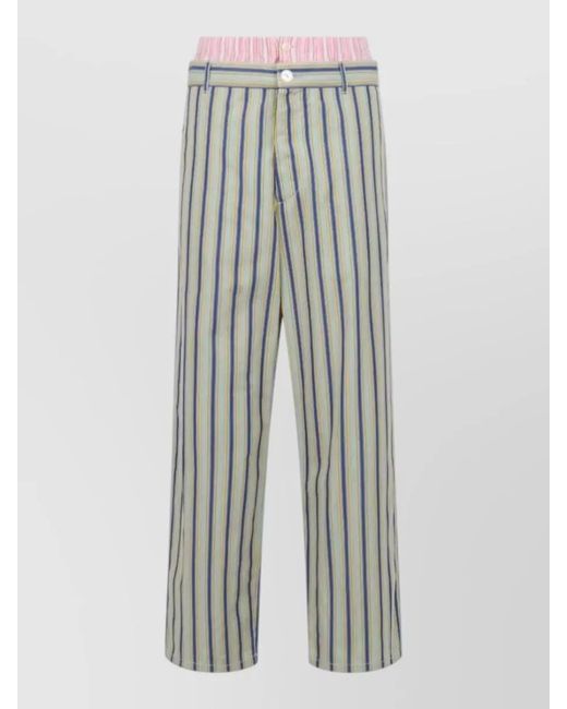 Marni Multicolor Striped Wide Leg Trousers Belt Loops for men