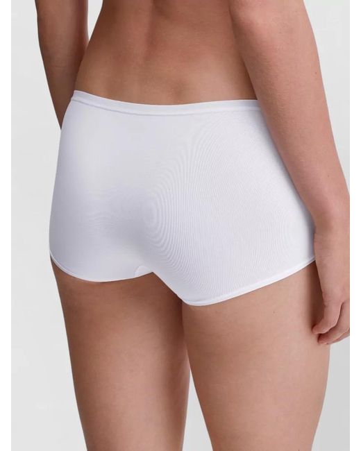 Calida White Seamless Brief Mid Rise Elastic Waistband