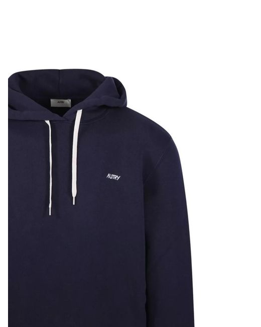 Autry Blue Cotton Hoodie for men