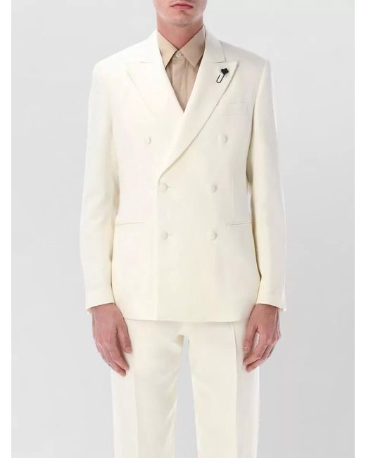 Lardini Natural Soiree Double Breasted Six Button Jacket for men