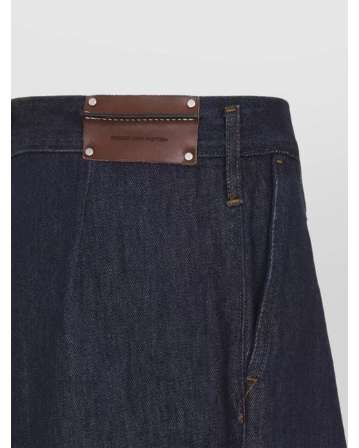 Dries Van Noten Blue Pamplona Wide Leg High Rise Denim Pants