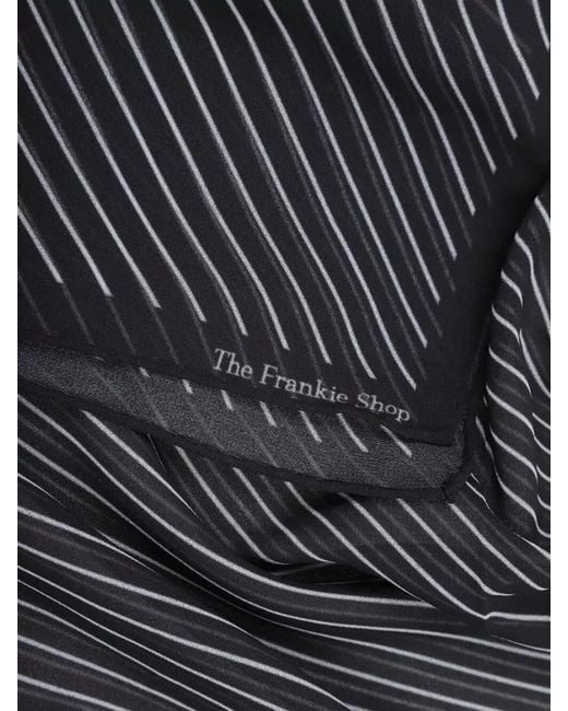 Frankie Shop Black Marais Striped Hair Square Scarf