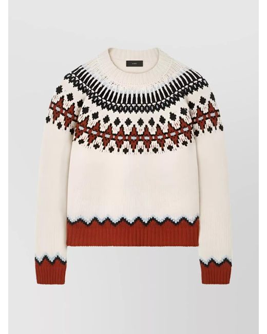 Alanui White Winter Sweater Fair Isle Pattern