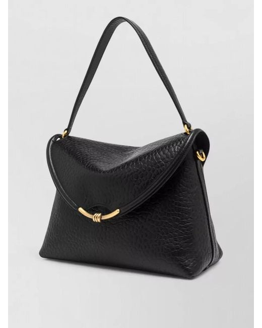 Gianni Chiarini Black Bea Clutch Bag Tone Hardware Strap