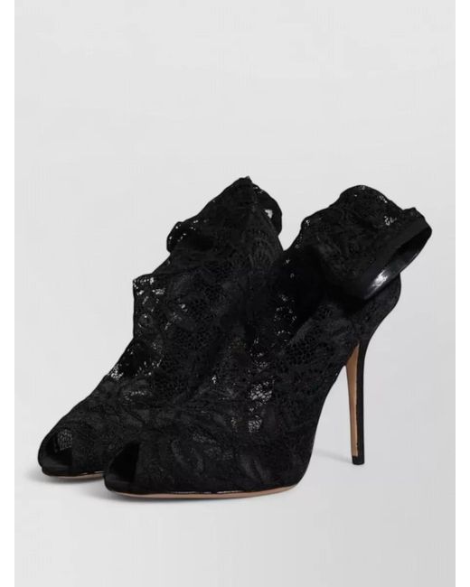 Dolce & Gabbana Black Lace Peep-Toe Pumps