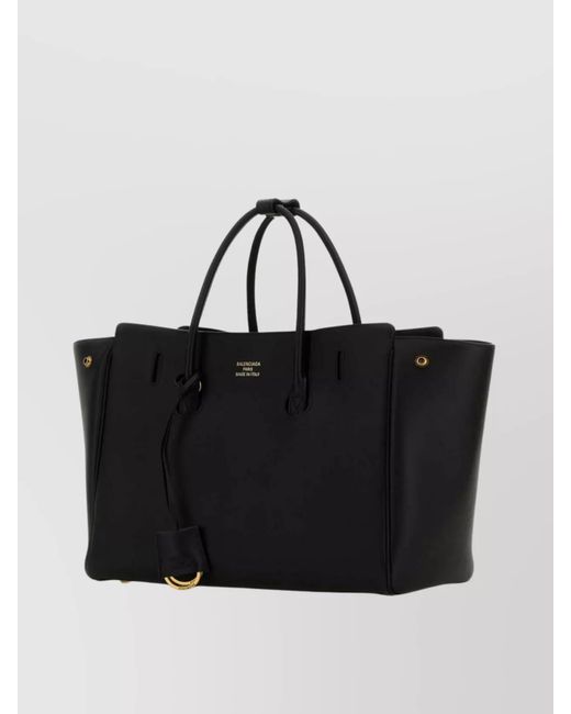 Balenciaga Black Hampton Small Leather Shoulder Bag