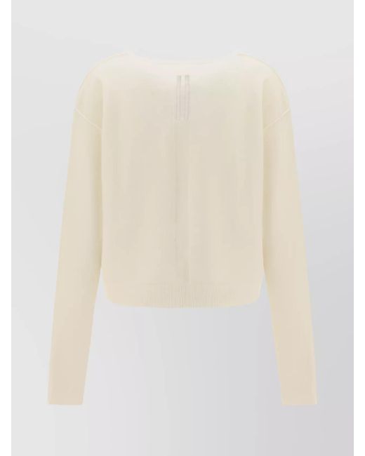 Rick Owens Natural Alpaca Blend V-Neck Sweater