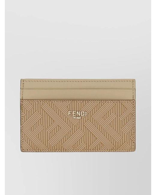 Fendi Natural Leather Card Holder for men