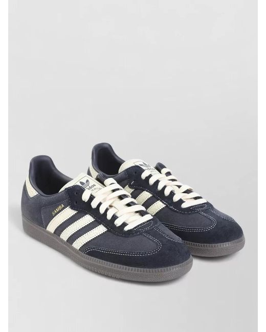 Adidas Blue Samba Og Sneakers Suede Stripes Gum Sole for men