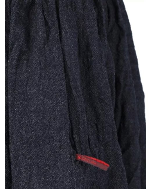 Daniela Gregis Blue Wool Midi Skirt Full Silhouette