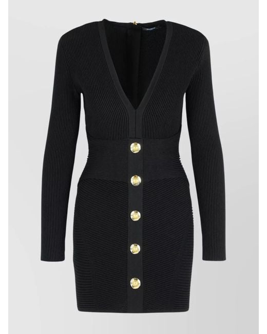 Balmain Black Bodycon Mini Dress