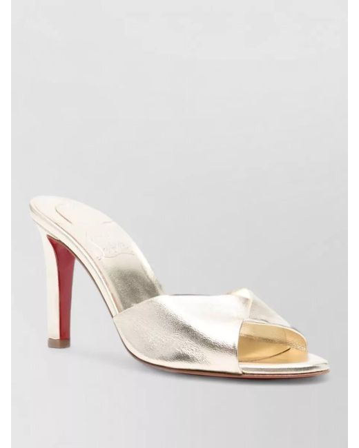 Christian Louboutin Pink Leather Crossover Strap Mules