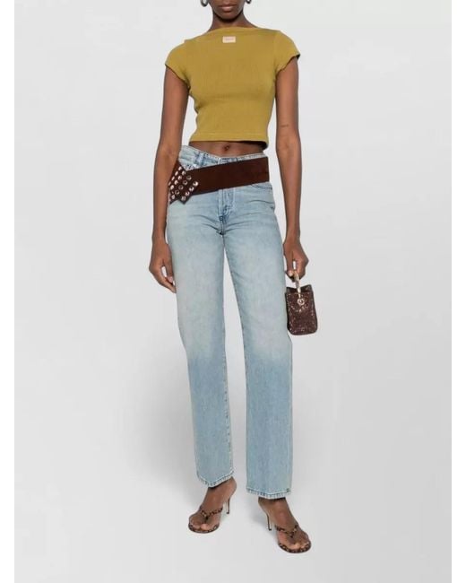 DIESEL Blue Cotton Straight-Leg Trousers