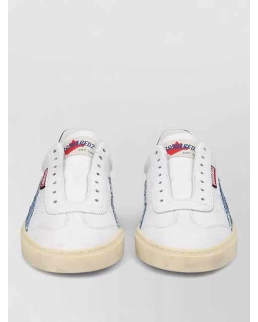 DSquared² Gray Leather Low-Top Sneakers for men