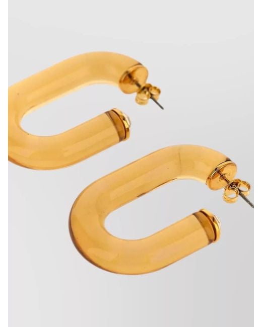 Rabanne Metallic Crystal-Embellished Resin Earrings