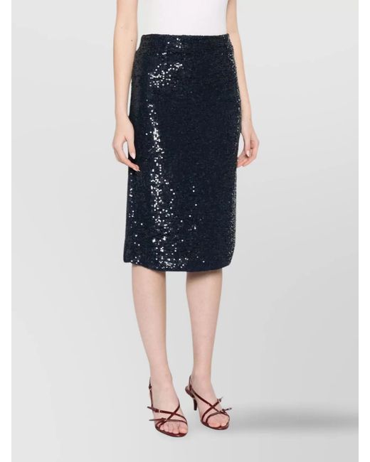 P.A.R.O.S.H. Blue Fitted Skirt