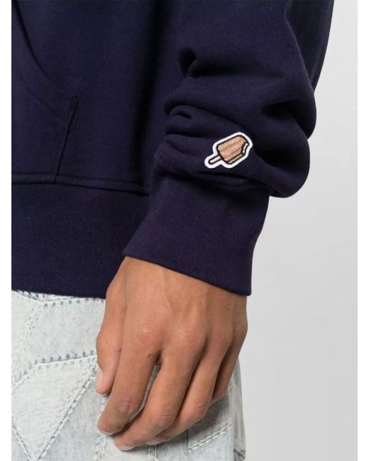 ICECREAM Blue Cones Bones Logo Hooded Sweatshirt for men