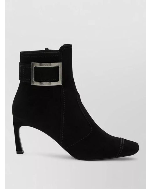 Roger Vivier Black Suede Ankle Boots