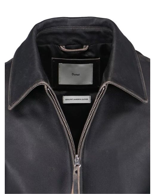 DUNST Black Buttoned Cuff Coat Point Collar Pockets