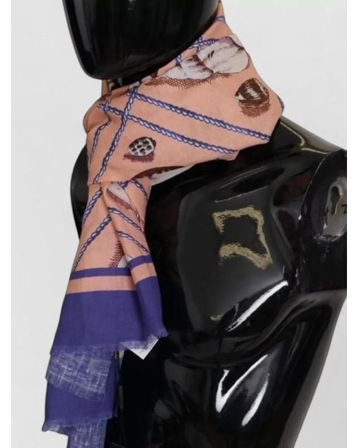 Dolce & Gabbana Pink Linen Wrap Shawl Scarf Seashell Motif for men