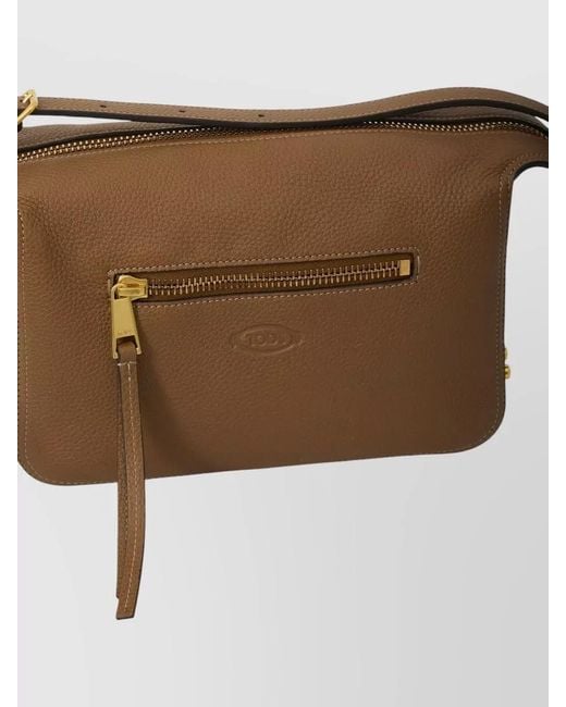Tod's Brown Mini Belt Bag Metal Studs Detail